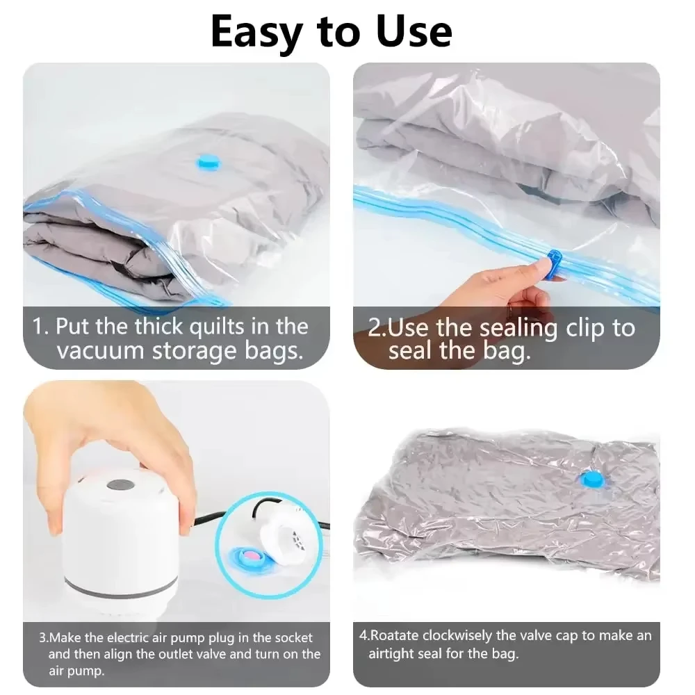 Bomba de Ar Elétrica para Sacos a Vácuo, Plugue EU, Adequada para Sacos de Armazenamento de Roupas, Ferramenta de Compressão que Economiza Esforço