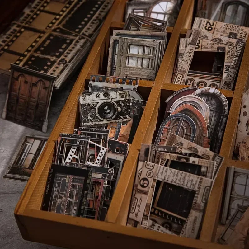 

90Pcs Scrapbook Coffee Material paper Favorites material European Notebooks Decorative border Pad collage Manuscripts handbook