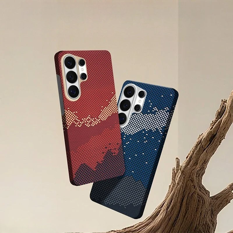 Thin and magnetic adhesive Kevlar aramid carbon fiber phone cover for Samsung S26 Ultra S26+ protection S26 phone case