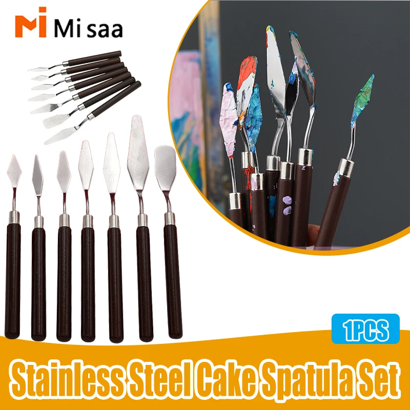 1Pc Stainless Steel Spatula Kit Palette Gouache Supplies For Oil Painting Knife Fine Arts Painting Tool Set Flexible Blades Home