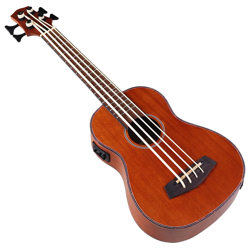 

Electric Ukulele Bass Guitar 30 Inch 4 String Sapele Body Brown Color Children Mini Guitar Uk Bass Guitar