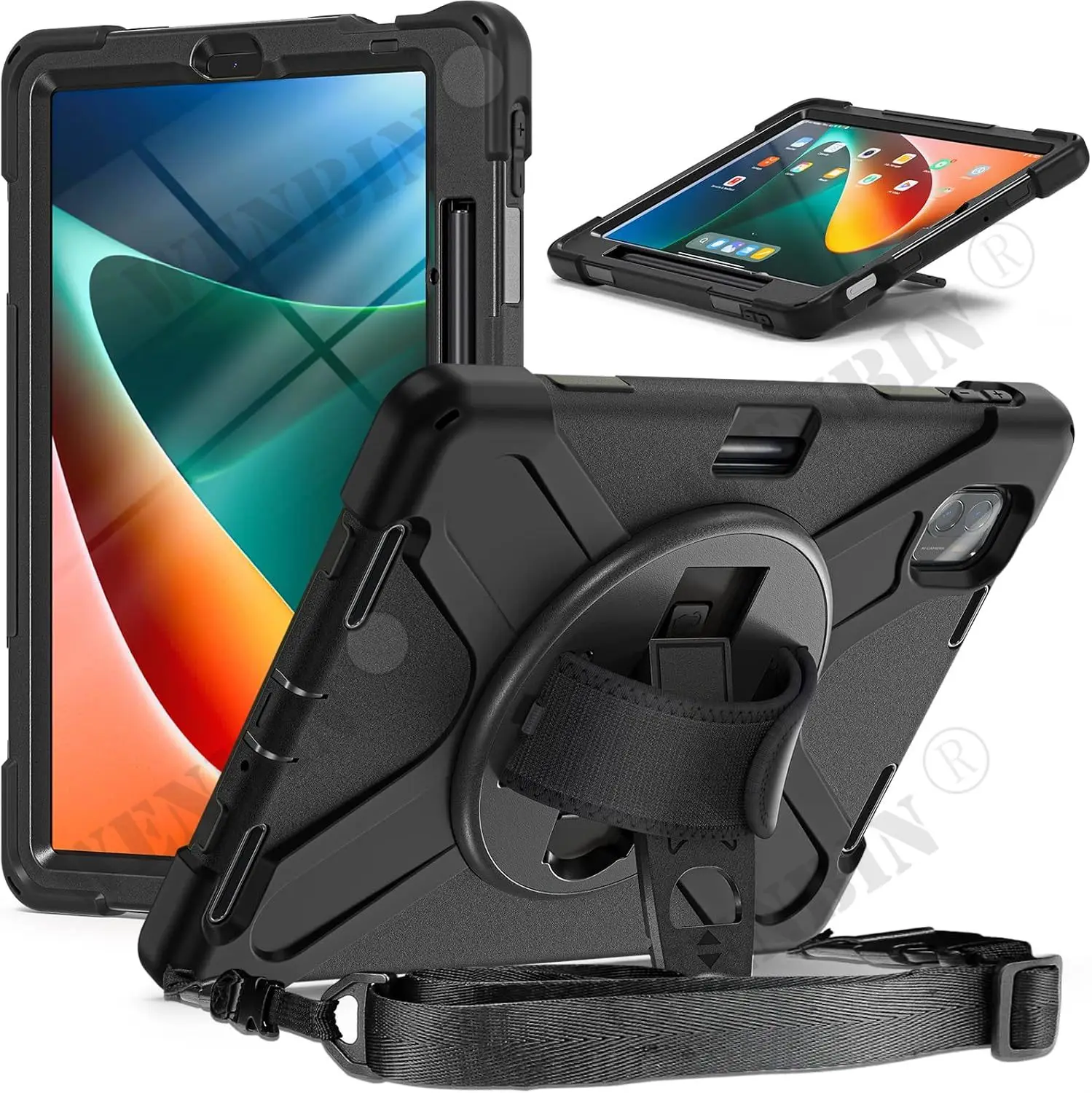 Case For Xiaomi Pad 5 / Xiaomi Pad 5 Pro Heavy Duty Rotating Shockproof Stand Hand Shoulder Strap