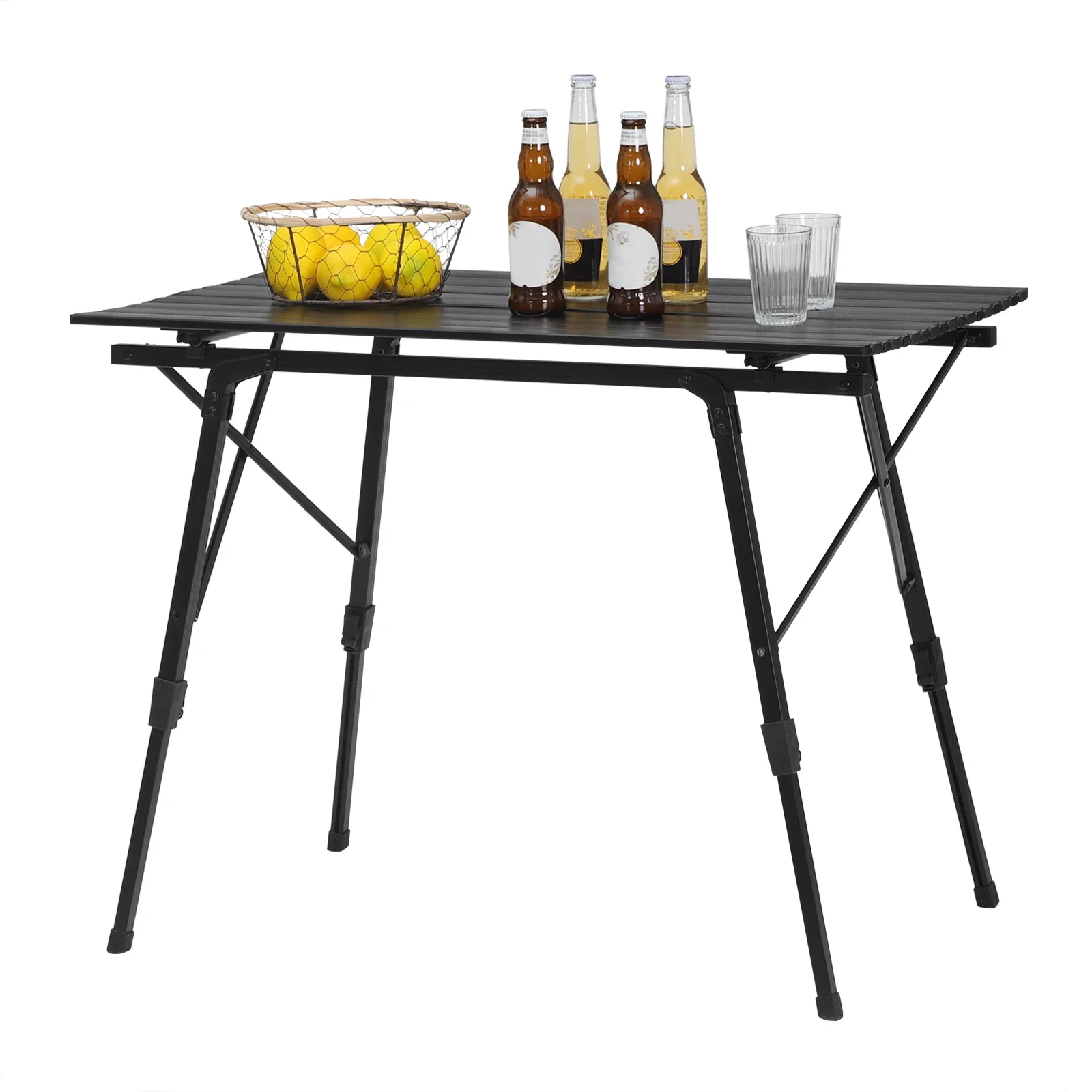 WOLTU Table de Camping Pliable Table de Lit d'ordinateur réglable en Hauteur Bureau Pliant pour Pique-Nique Jardin Voyage Randonnée Mobilier d'extérieur
