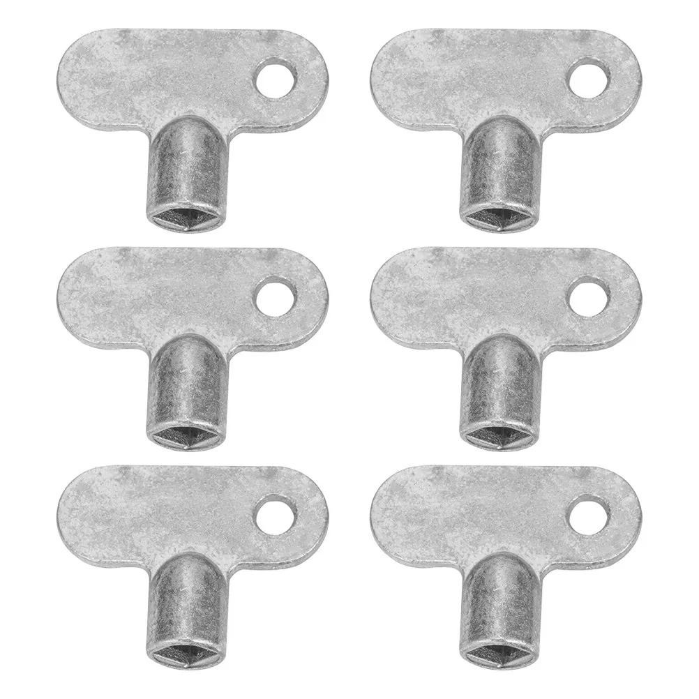 6Pcs Radiator Valve Keys Square Socket Zinc Alloy Radiator Bleed Vent Wrench Air Exhaust Plumbing Valve Tap Air Valves Key