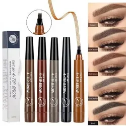 2 Pack 4 Point Eyebrow Pen 4 Prong Tip Eyebrow Pen 4 Fork Eyebrow Pencil Waterproof Liquid Eyebrow Pencil Long Lasting Like Real