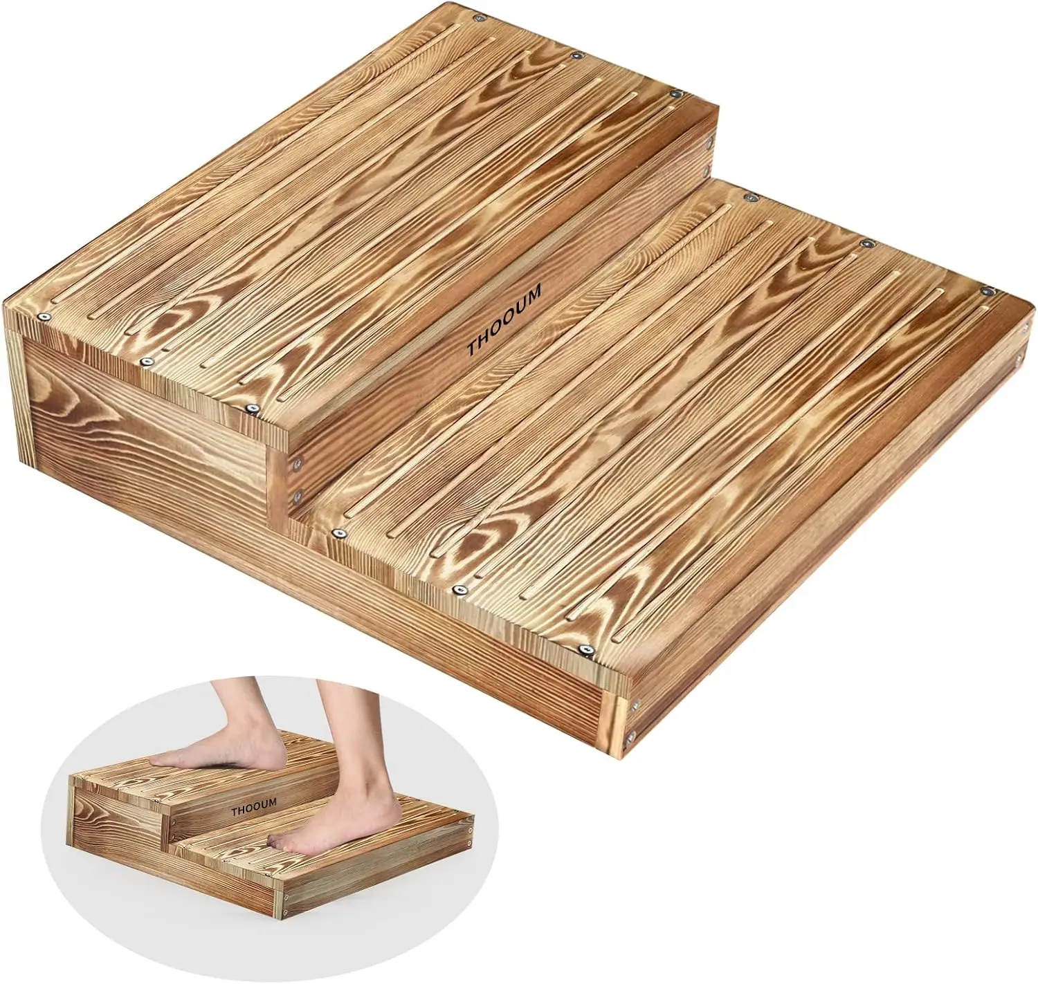 

Деревянная двухступенчатая подставка-табурет для высоких кроватей, из массива дерева, со встроенной ручкой, легко переносить, ширина 25,6 дюйма