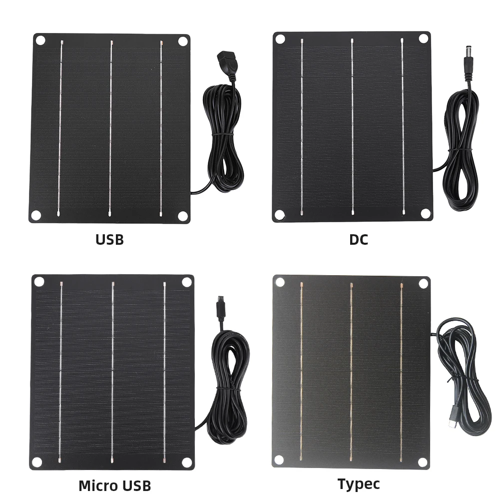 لوحة شمسية صغيرة مع مادة للحيوانات الأليفة ، شاحن شمسي ، طقم شحن للهاتف ، مراوح صغيرة ، كاميرا أمان خارجية ، 6 وات