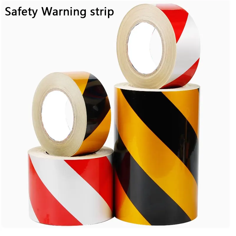 

2pcs Black and Yellow Reflective Warning Tape for Zebra Crossings Safety Warning Signs Floor Markings and Colored Marking Tape