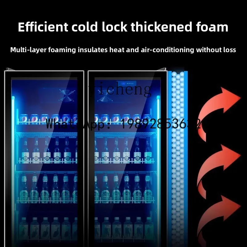 

AB Beverage Display Cabinet Wine Cooler Vertical Refrigerated Cabinet Commercial Double Door Bar Refrigerator