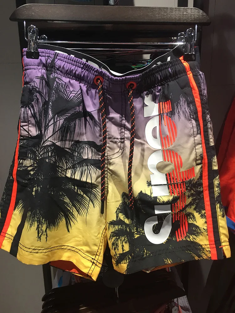 

Пляжные повседневные брюки Superdry Surfing с принтом из полиэфирного волокна, прямые брюки для молодежи, модные орты для путешествий