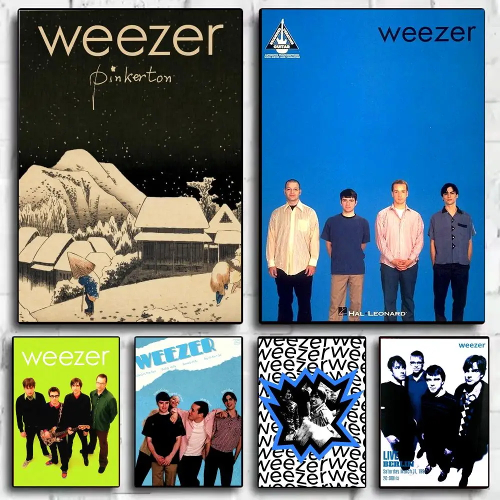 Rockband W-Weezer Poster, moderner ästhetischer Wandkunstdruck, minimalistisches Poster, Schlafzimmer, Wohnzimmer, Heimdekoration, Geschenk