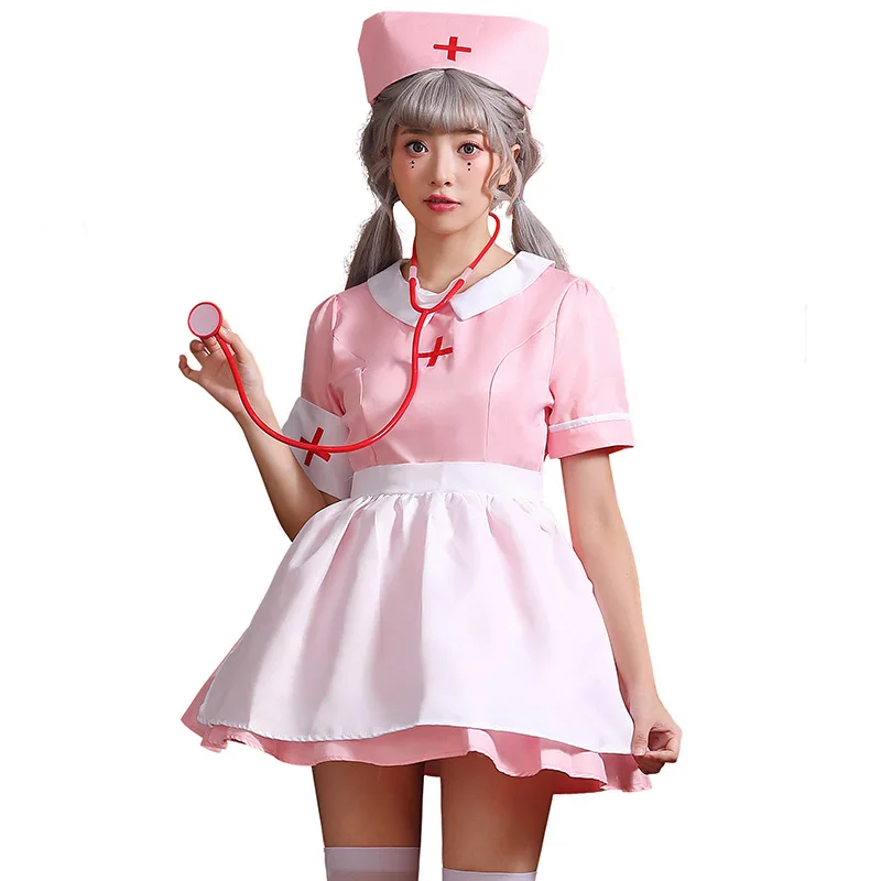 Pink Nurse Maid loween Costume Role Play Clothes Healtare Profional orm Skirt TING Other Apparel 2025 Autumn