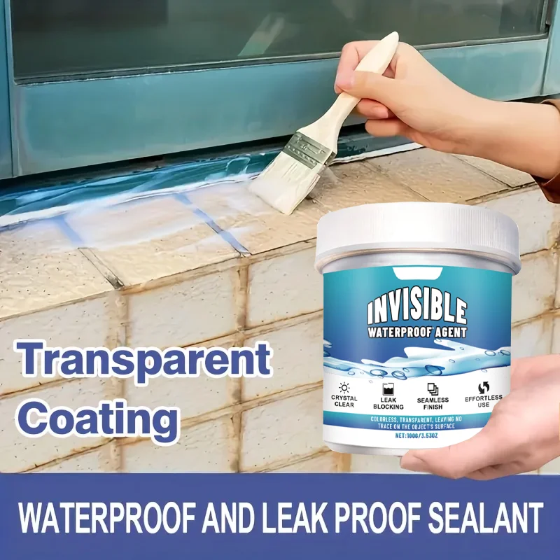 Super Invisible Transparent Waterproof Sealant, Nano Leak-Proof Coating, Crystal Clear Sealing Glue -Once solution the recurring