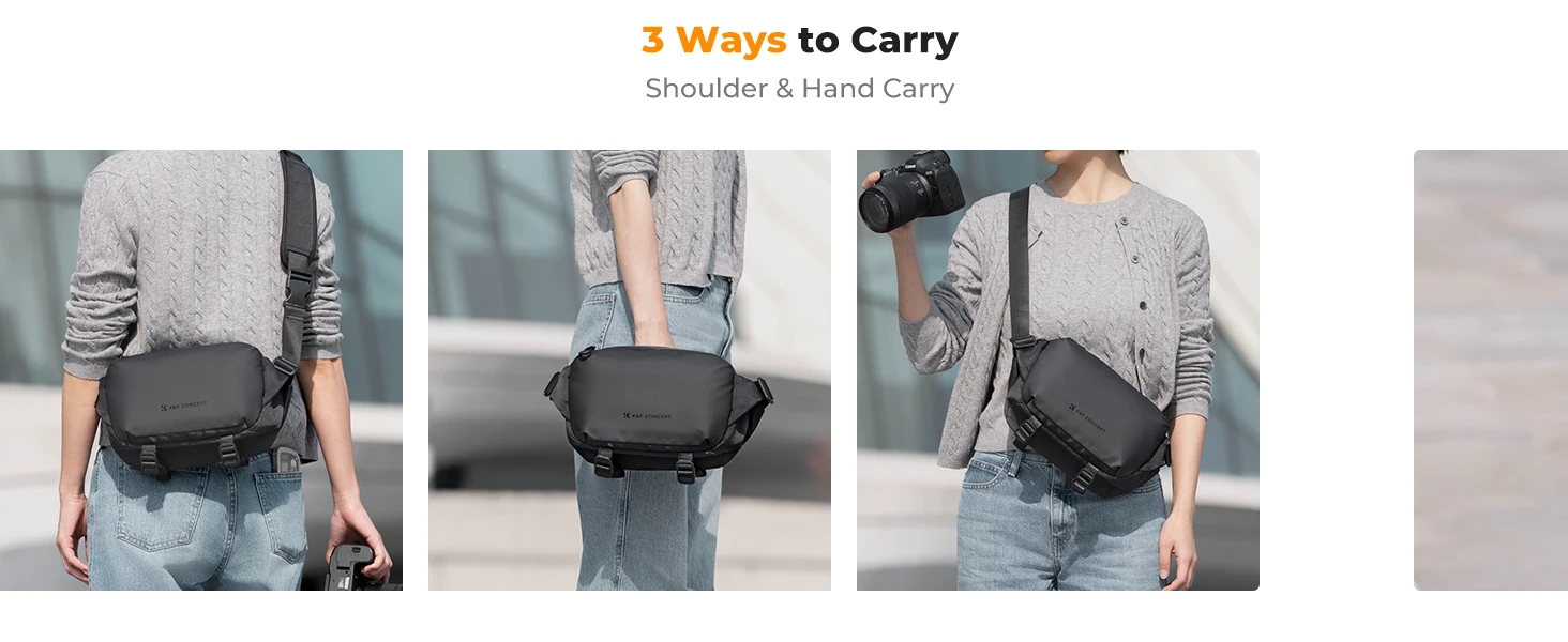 K&F CONCEPT 4L Camera Sling Bag Lightweight Travel Photography Shoulder Bag For Canon Sony DSLR SLR Camera Case Tripod Holder