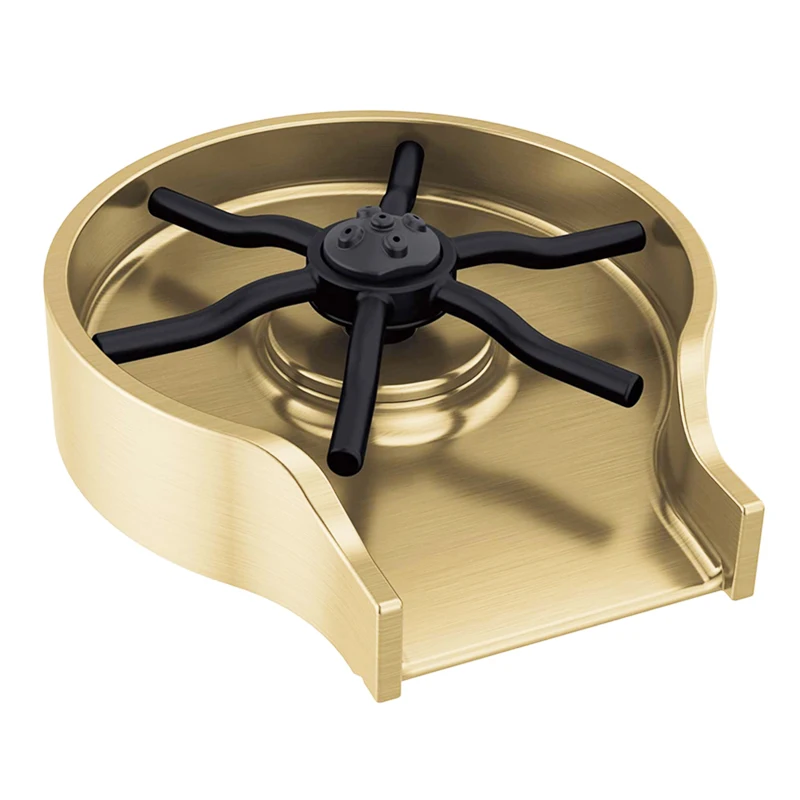 

High pressure rod faucet for kitchen sink Metal gold 360 automatic glass cleaner