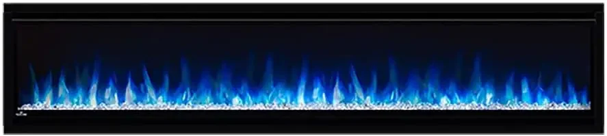 Alluravision Slim 74 inch Wall Mount Electric Fireplace - Black, NEFL74CHS