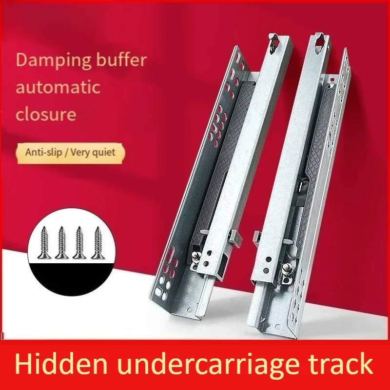 For Undermount Drawer Slides, Hidden Soft-Close Runners, Bottom Mount Damping Tracks