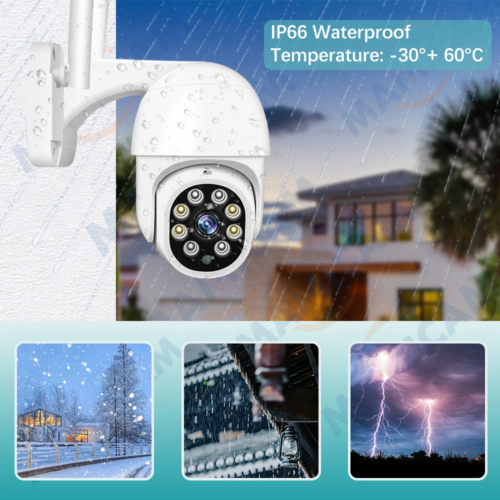 8MP Security Protection WIFI Camera Video Surveillance Outdoor PTZ 4.0X Digital Zoom Night Vision Onvif AI Auto Tracking Icsee