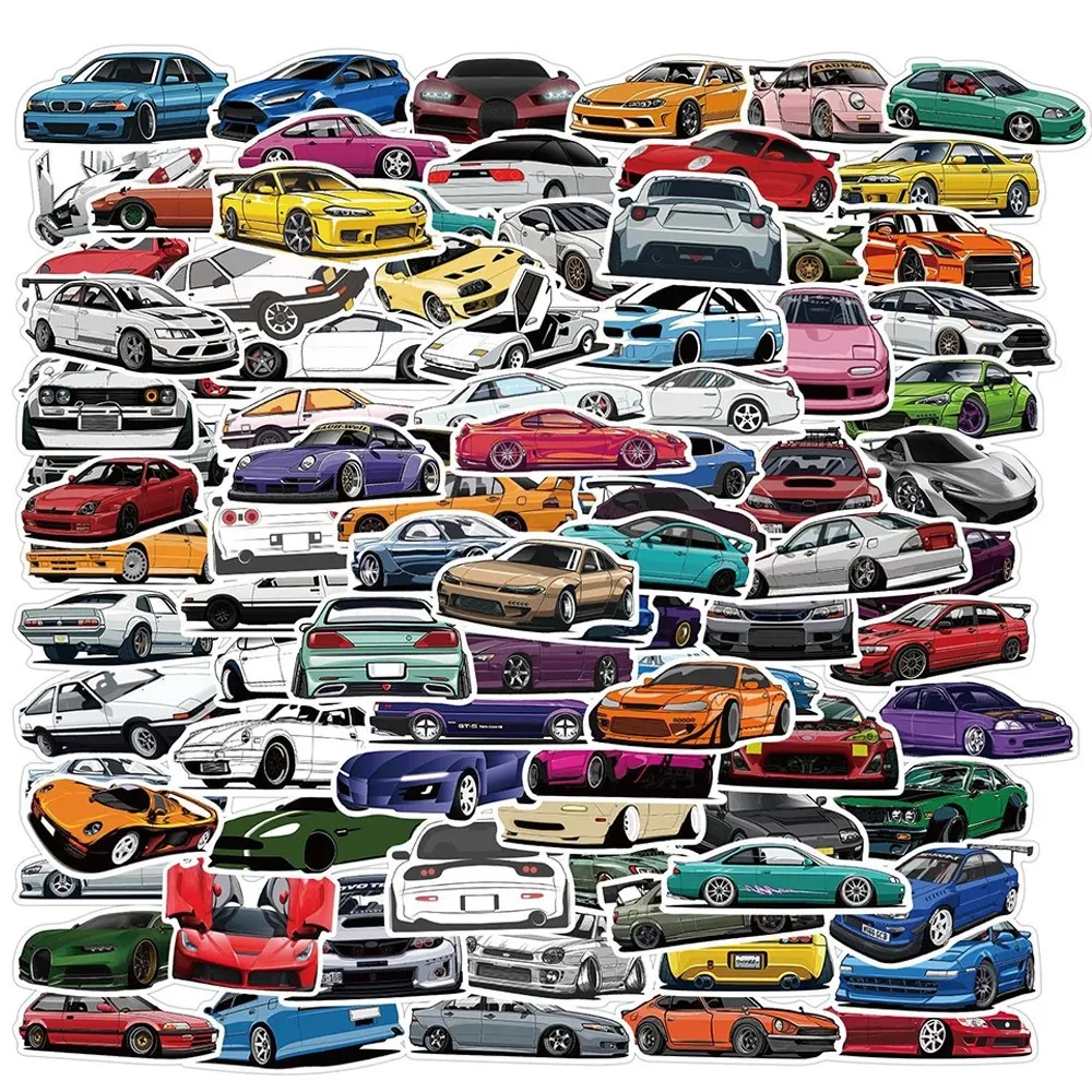 

10/30/50/100PCS Retrofit Racing JDM Car Graffiti Stickers Car Motorcycle Travel Luggage Guitar Fridge Cool Sticker Decals Toy