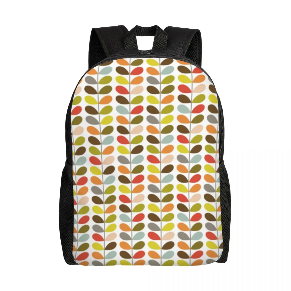 Orla Kiely Flowers Backpacks for Men Women School College Student Bookbag Fits 15 Inch Laptop Mid Century Modern Multi Stem Bags