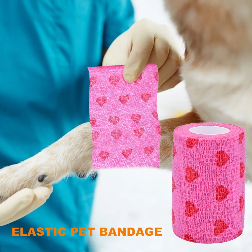 Cat Self-adhesive Elastic Bandage for Pet Dog Cat Bandage Leg Cover Protector Strap Bandage Non-woven Cohesive Bandage Color