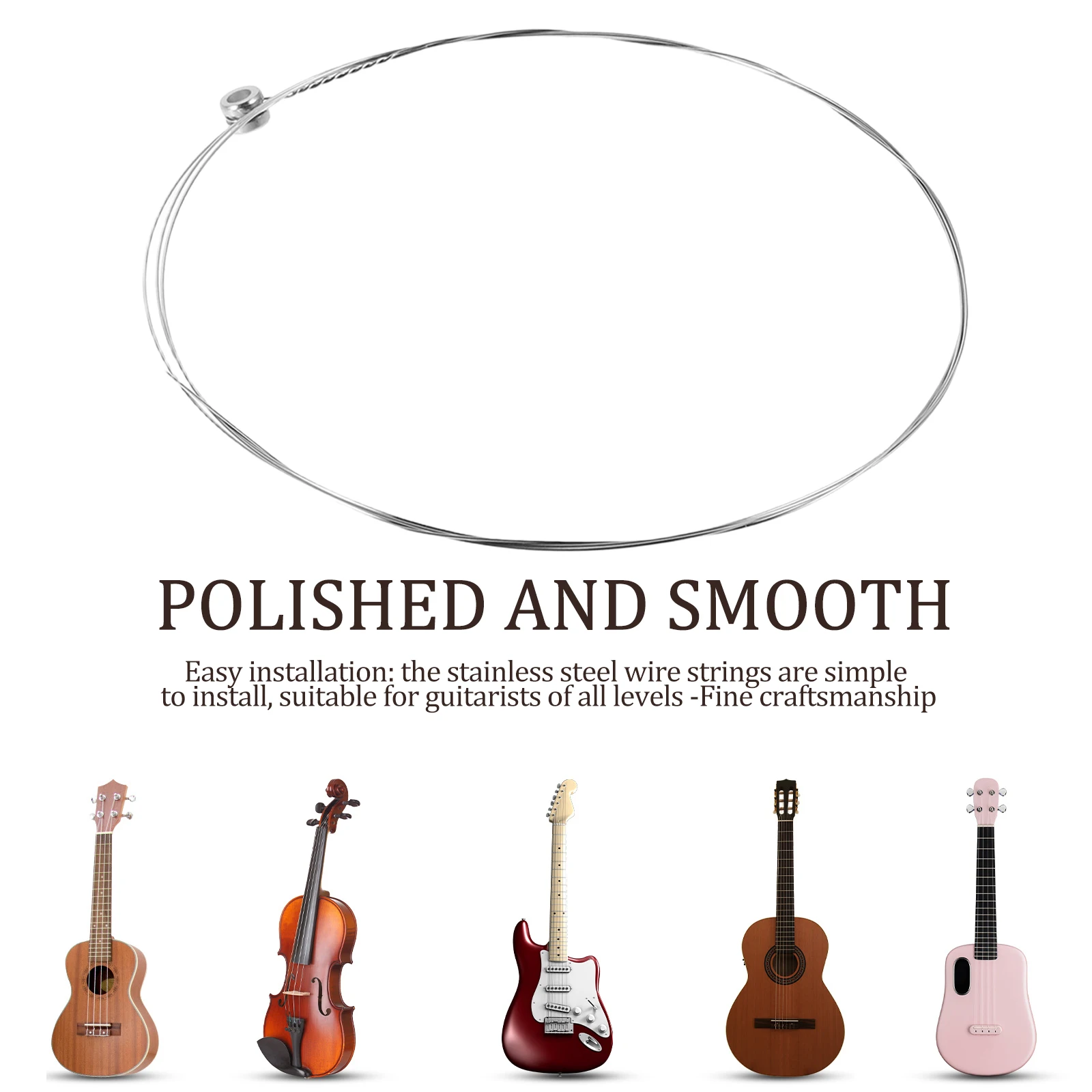 

10 Pcs Guitar Replacement Steel Strings Accessories Music Instrument Parts Folk Acoustic Stainless Wire