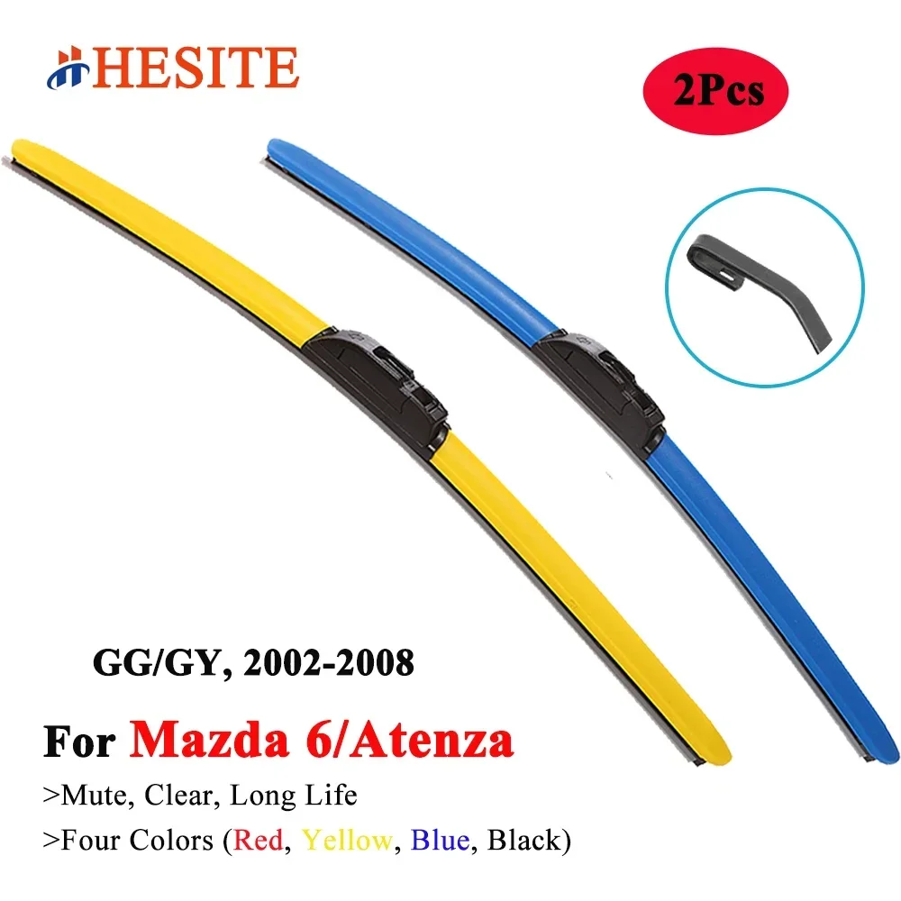 

HESITE Colorful Wiper Blades For Mazda 6 Atenza GG GY 2002 2003 2004 2005 2006 2007 2008 Automobile Exterior Replacement Parts