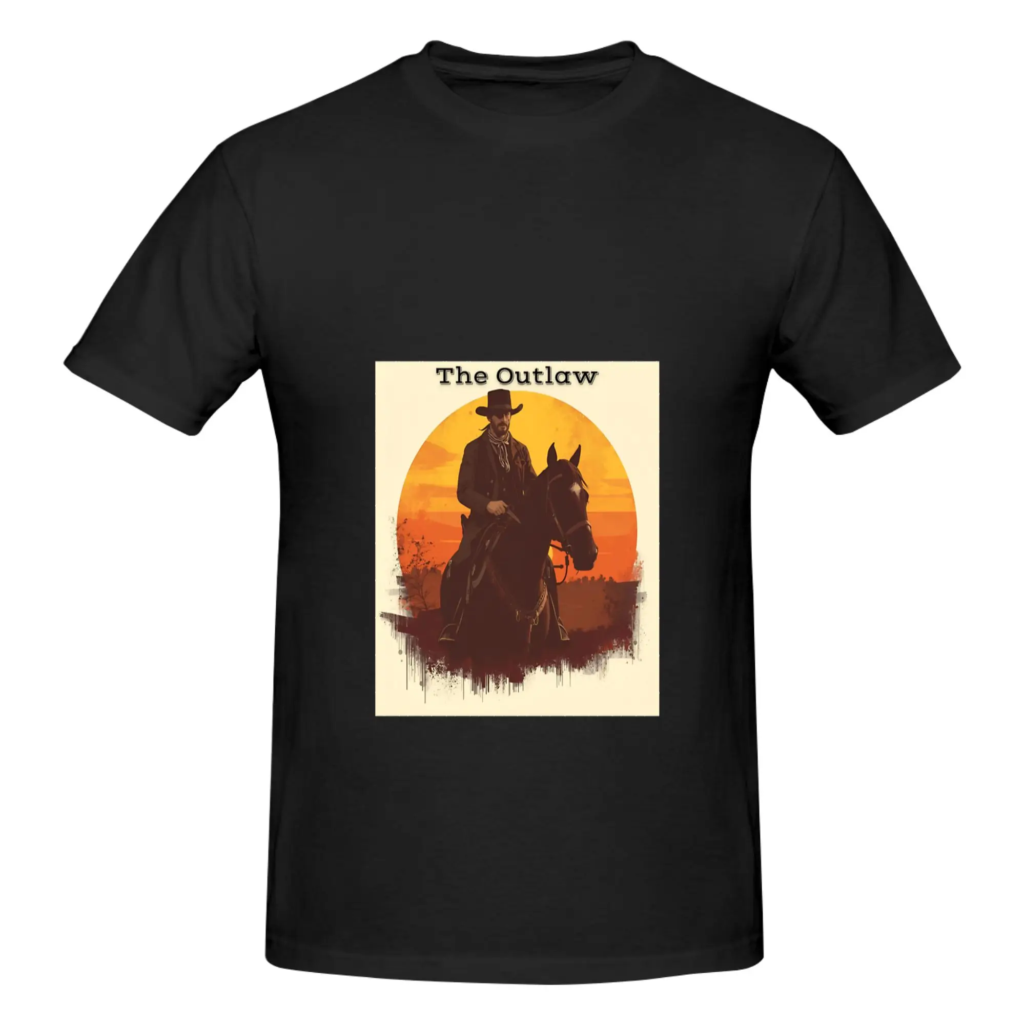 Funny The Outlaw Oversized Men's Printed T-Shirt Unisex T shirtStreetwear
