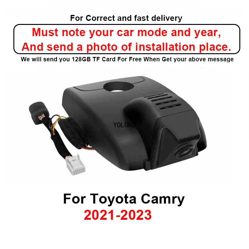 4K التوصيل والتشغيل WIFI داش كام 4K 2160P سيارة DVR OEM نمط مسجل فيديو لتويوتا كامري 9th XV80 / 8th Gen (XV70) 2021-2025