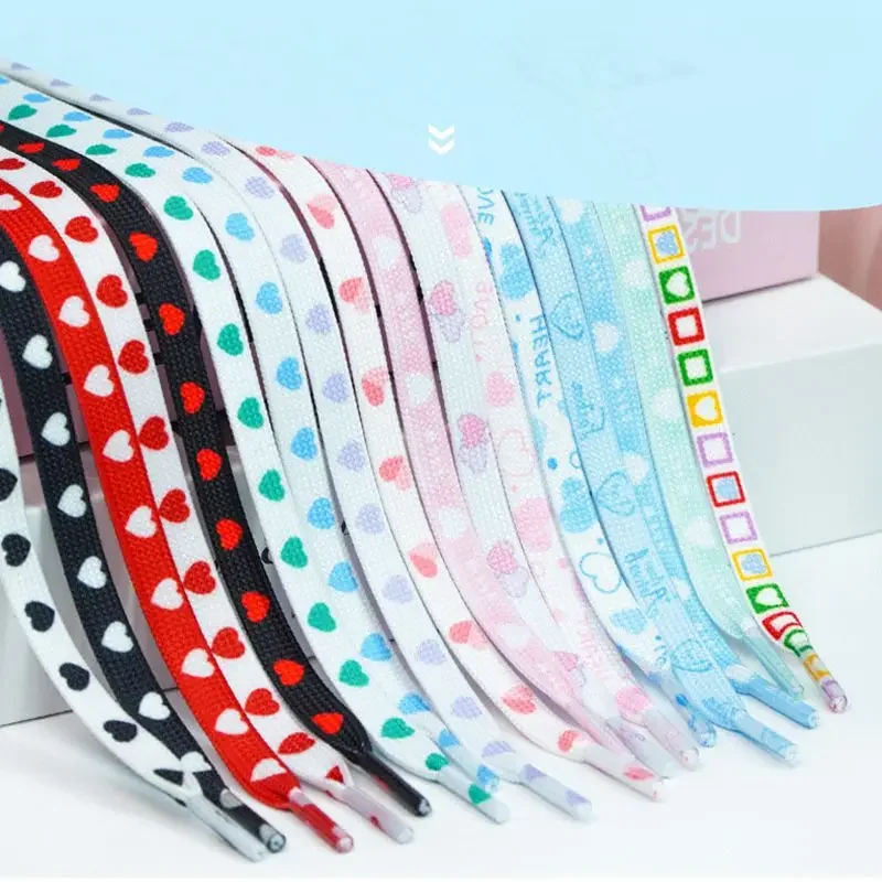 Quality Laces for Sneakers Casual Flat Shoestring Love Heart Couples Shoelaces 120/140/160CM Sports Running Shoes Accessories