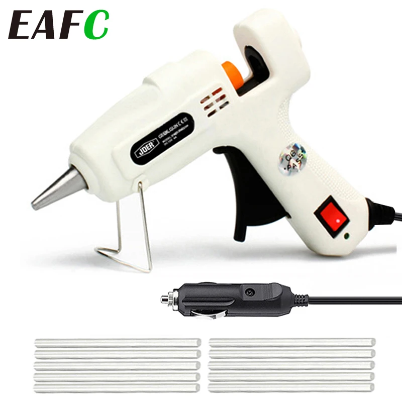 EAFC 12V/220V Hot Melt Glue Gun Car Mini Gun Glue Stick Silicone Gun Strap 10pcs Hot Melt Glue Stick Repair Heating Tool