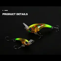 Wobbler Minnow VIB 2,3 g hundimiento lento para bass con ojos 3D