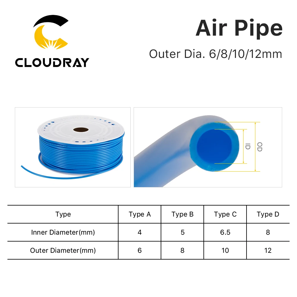 Cloudray Air Pipe Air Hose Outer Diameter 6mm for Air Compressor High Quality