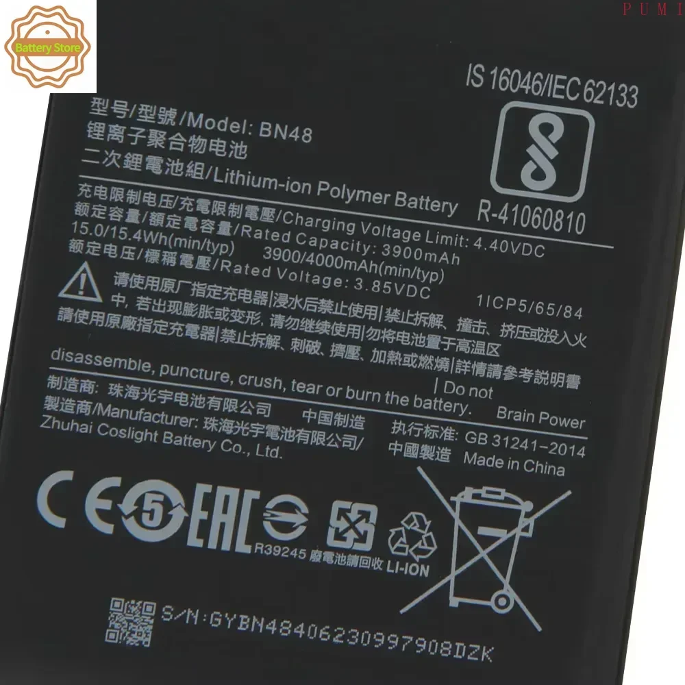 Production in 2025 BN48 Phone Battery For Xiaomi Redmi Note 6 Pro Note6 Pro Replacement Battery High Quality Batteries With Tool