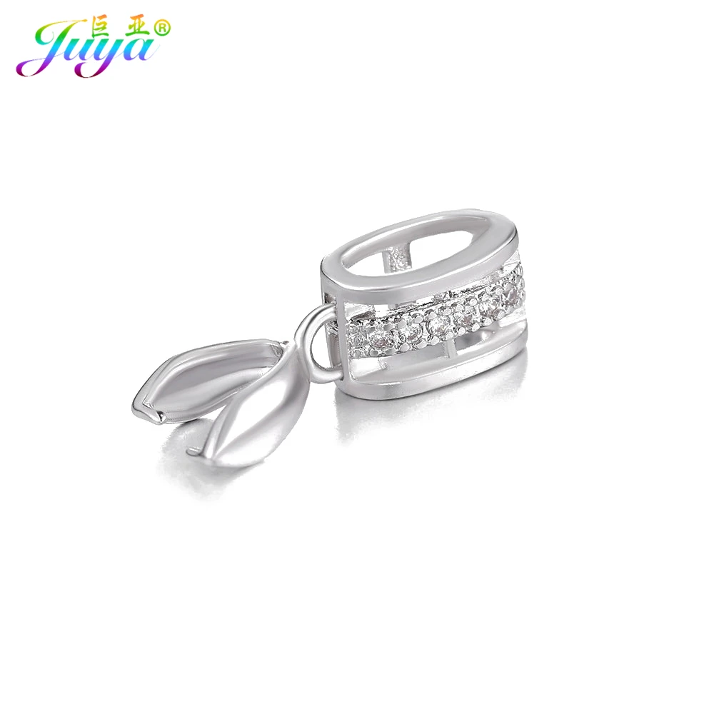Juya Handmade 18K Gold Plated Copper Fastener Connector Clamp Pinch Clip Bail Hooks For DIY Crystal Agate Pearl Jewelry Making