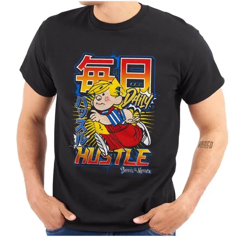 Urban Kanji Dennis The Menace Daily Hustle Womens or Mens Crewneck T Shirt Tee
