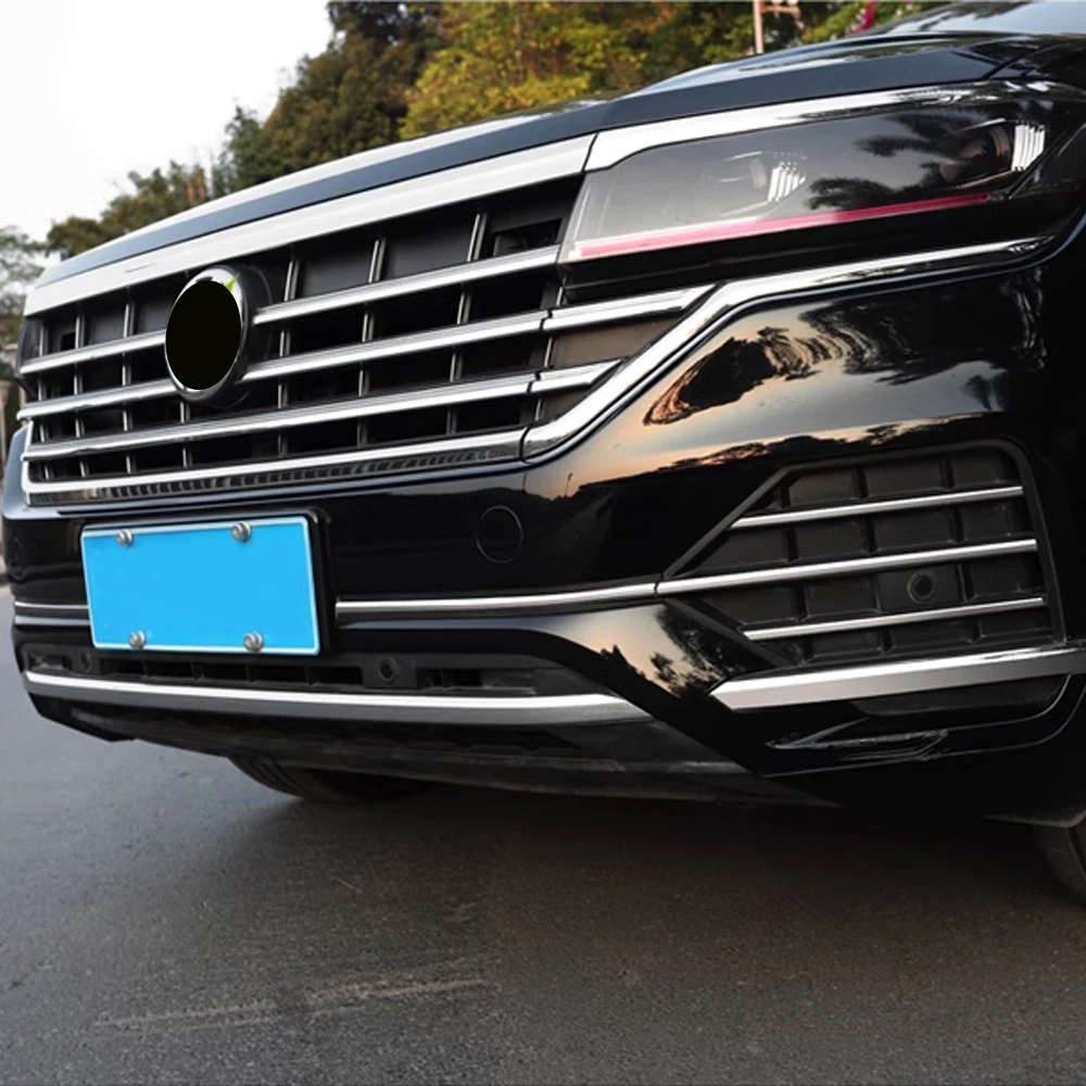 Touareg front bumper decorative strip, middle mesh bright strip, middle mesh grille decorative strip, 2019-2023 Touareg exterior