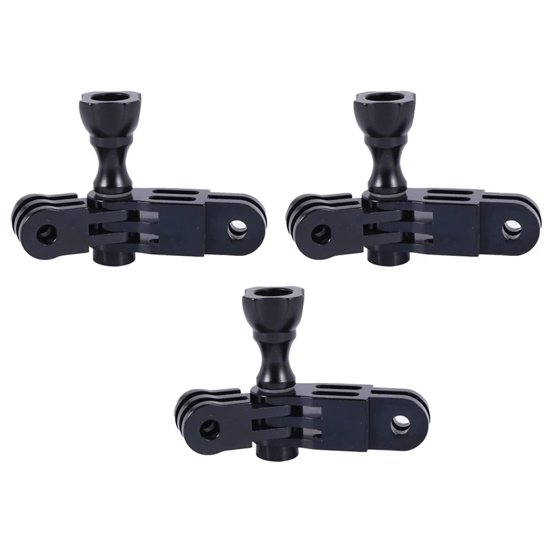 3X CNC Three-Way Pivot Arm Mount Adapter For GOPRO Hero 1 2 3 3+ 4 5 Session/Xiaomi Yi/SJ/Gitup Sport Camera Black