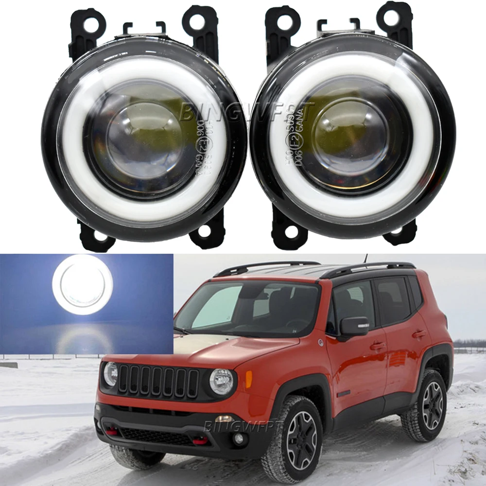 NEW 2PCS LED Fog Lights For Jeep Renegade 2015-2018 Clear LED FogLight Driving FogLamps Fog Lamp Assembly Super Bright Fog Light