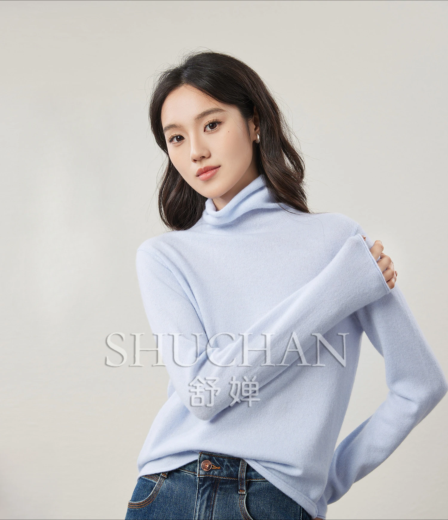 Soft 9.8% Cashmere 90.2%Wool 8-Color Turtleneck Knitted Shweater Women Pullover  Womans Long Sleeve Tops