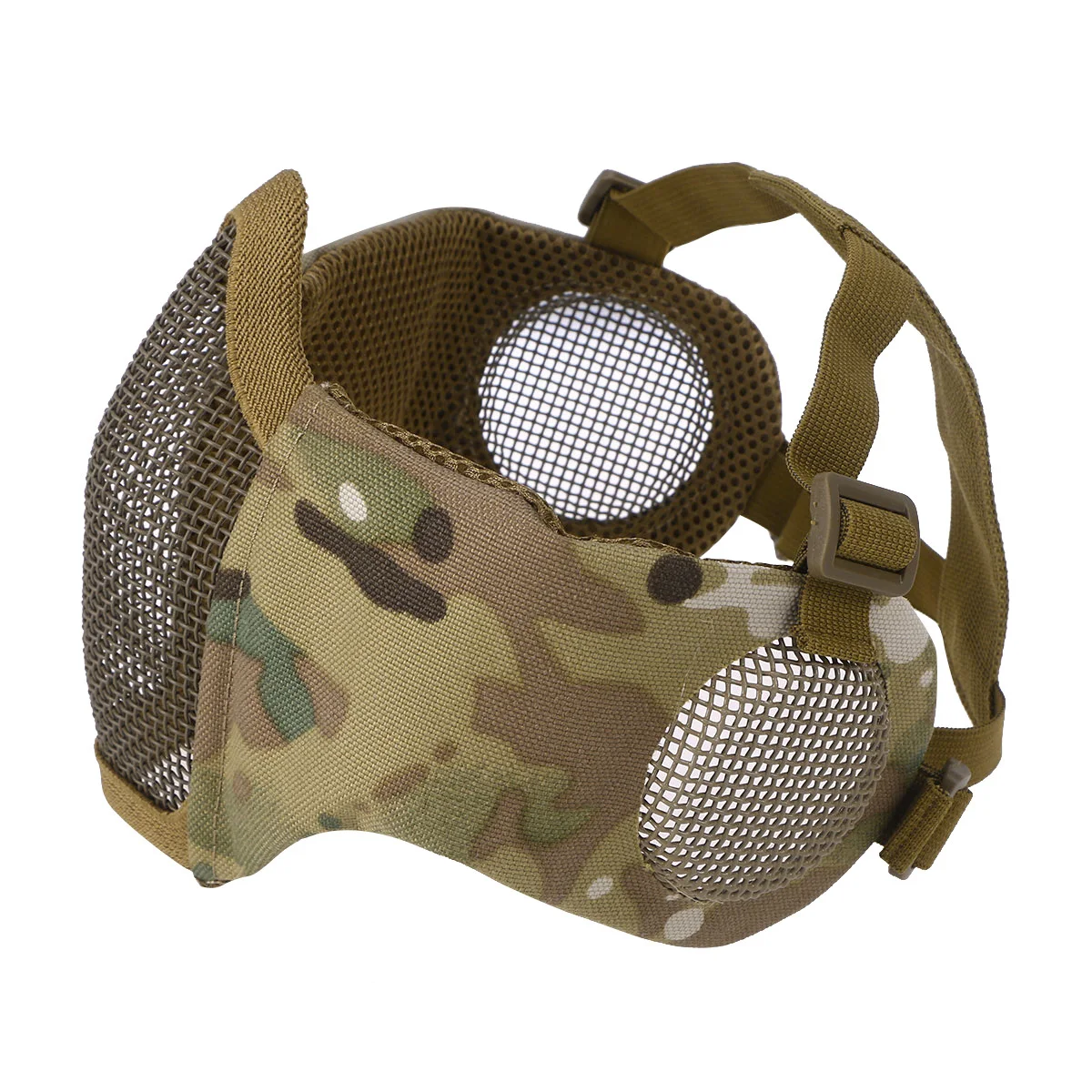 

Adjustable Half Durable Low Carbon Steel Mesh Comfortable Protective Outdoor Hunting Sport Black