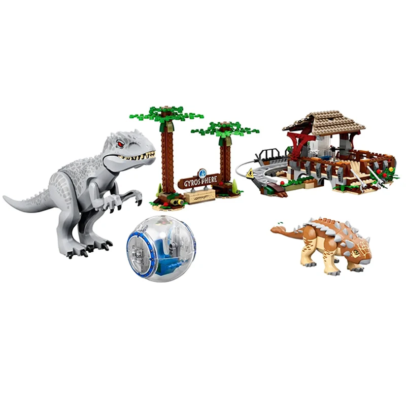 537PCS Dinosaur World Indominous Rex vs. Ankylosaurus Building Blocks 75941 MOC Assemble Bricks Toy Gift For Children Kids