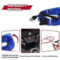 5m Neon LED Car Interior Lighting Strips 5V DIY Flexible EL Cold Light Line Tube Car Interior Decoration Lamp USB Strip 3
