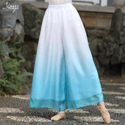 1pcs/lot woman chinese folk dancing loose pants lady classic fashion folk dancing wide leg pants