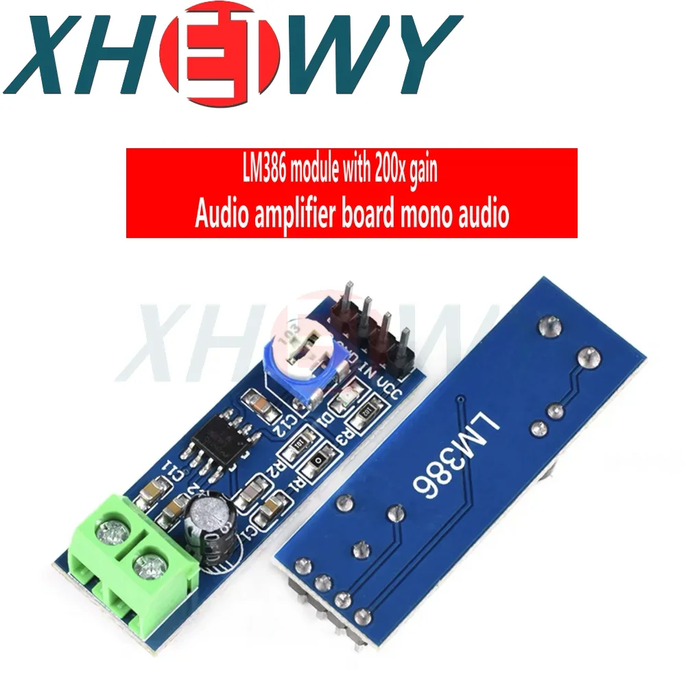 LM386 Audio Power Amplifier Module 200 Times Gain Amplifier Board Mono Power Amplifier 5V-12V Input