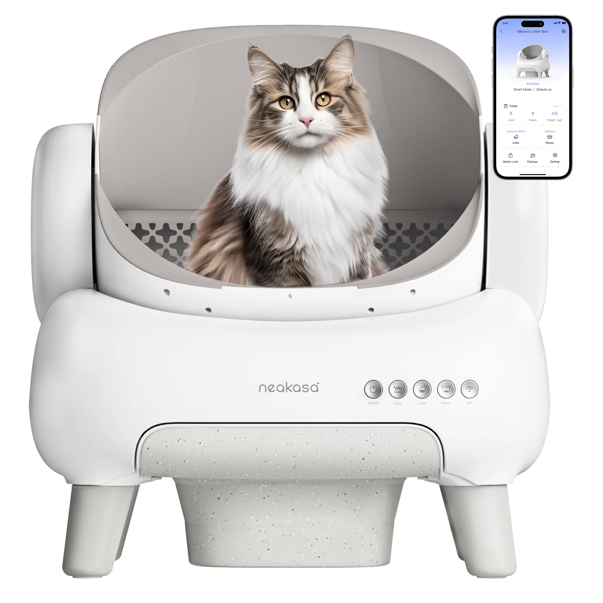 2026 Neakasa M1 Katzentoilette Selbstreinigend Automatische Toilette App-Steuerung Extra Großer Raum Geeignet für Große Katzen Haustier-Katzentoilette Auto