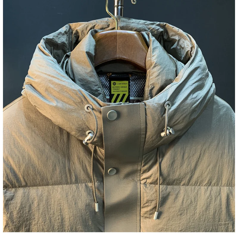 Fluffy down jacket men's winter 2025 new hooded warm jacket windproof and cold resistant duck down clothes