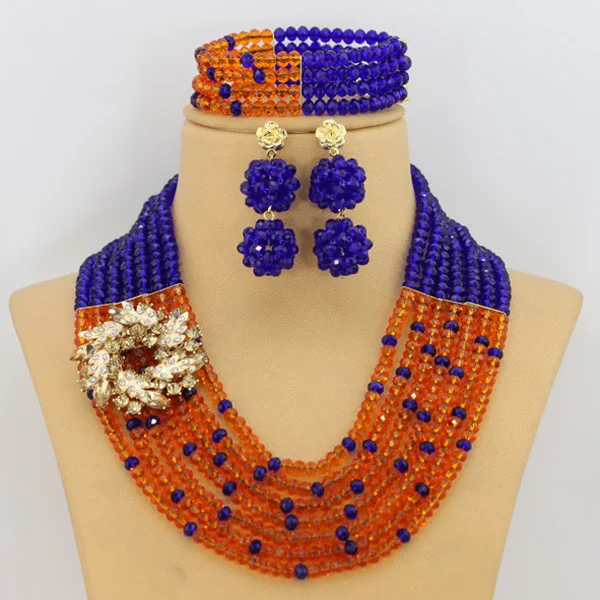 African Beads Jewelry Set Nigerian Wedding African Beads Jewelry Set Crystal African Jewelry Sets  ABJ176