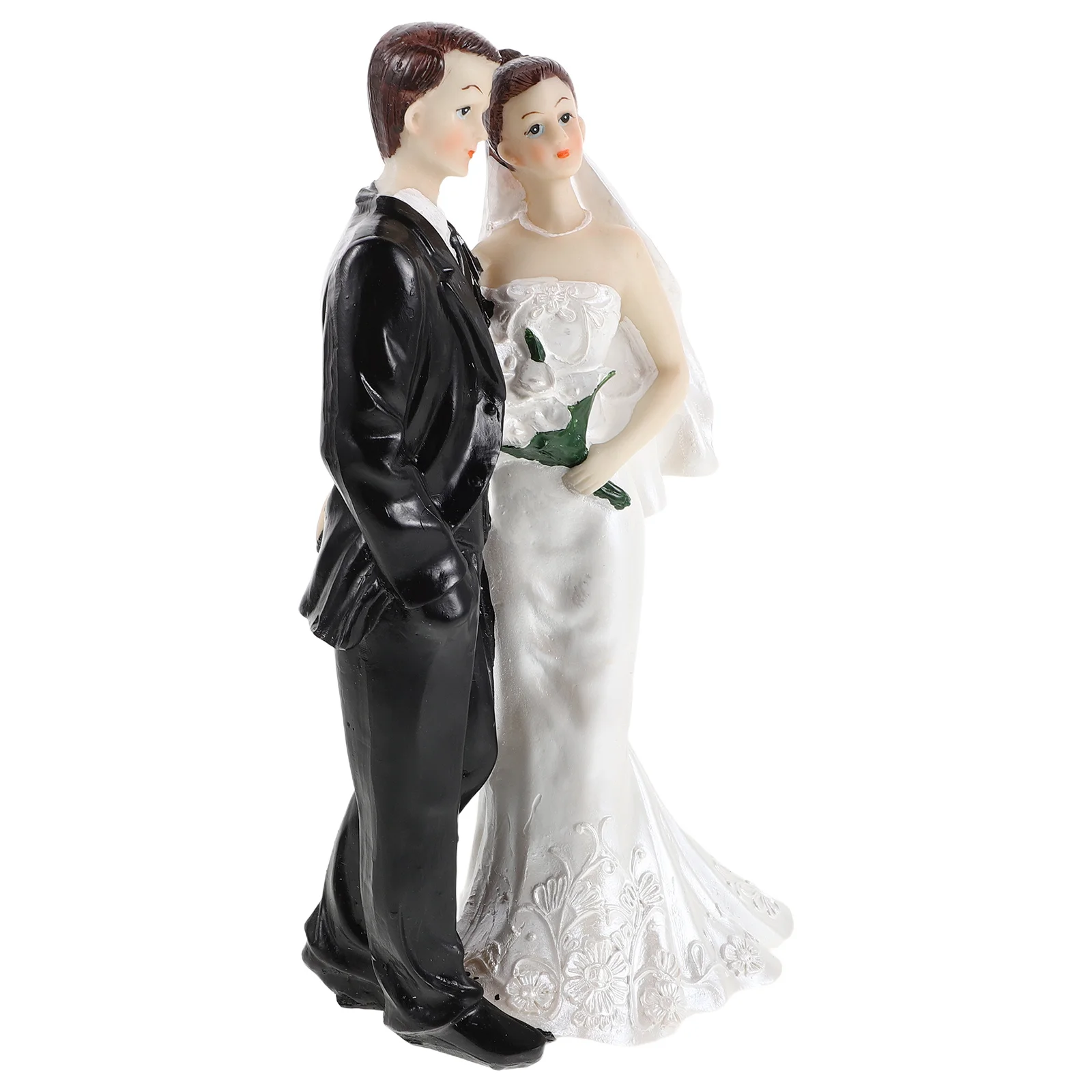 

Resin Wedding Couple Statue Bride Groom Sculpture Romantic Anniversary Wedding Centerpiece Shelf Display Valentine Decor