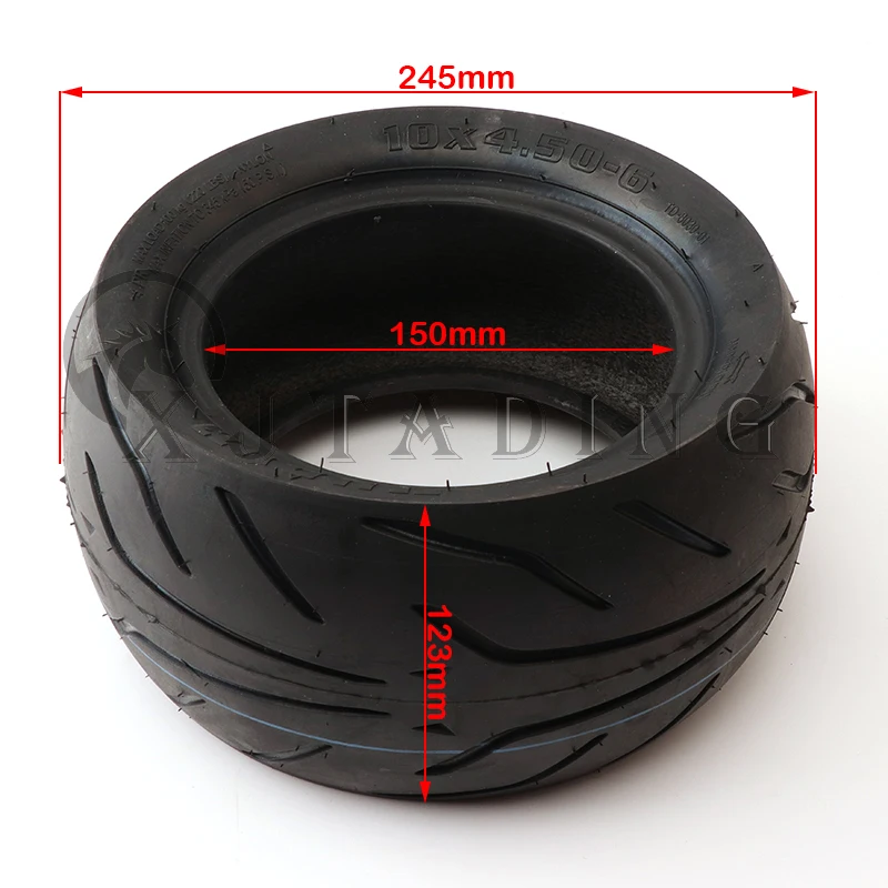 High Quality 10x4.50-6 Tubeless Wear-Resistant tire for Electric Scooter Bicycle 10 Inch Front Rear Road Wheel vacuum Tyre Parts